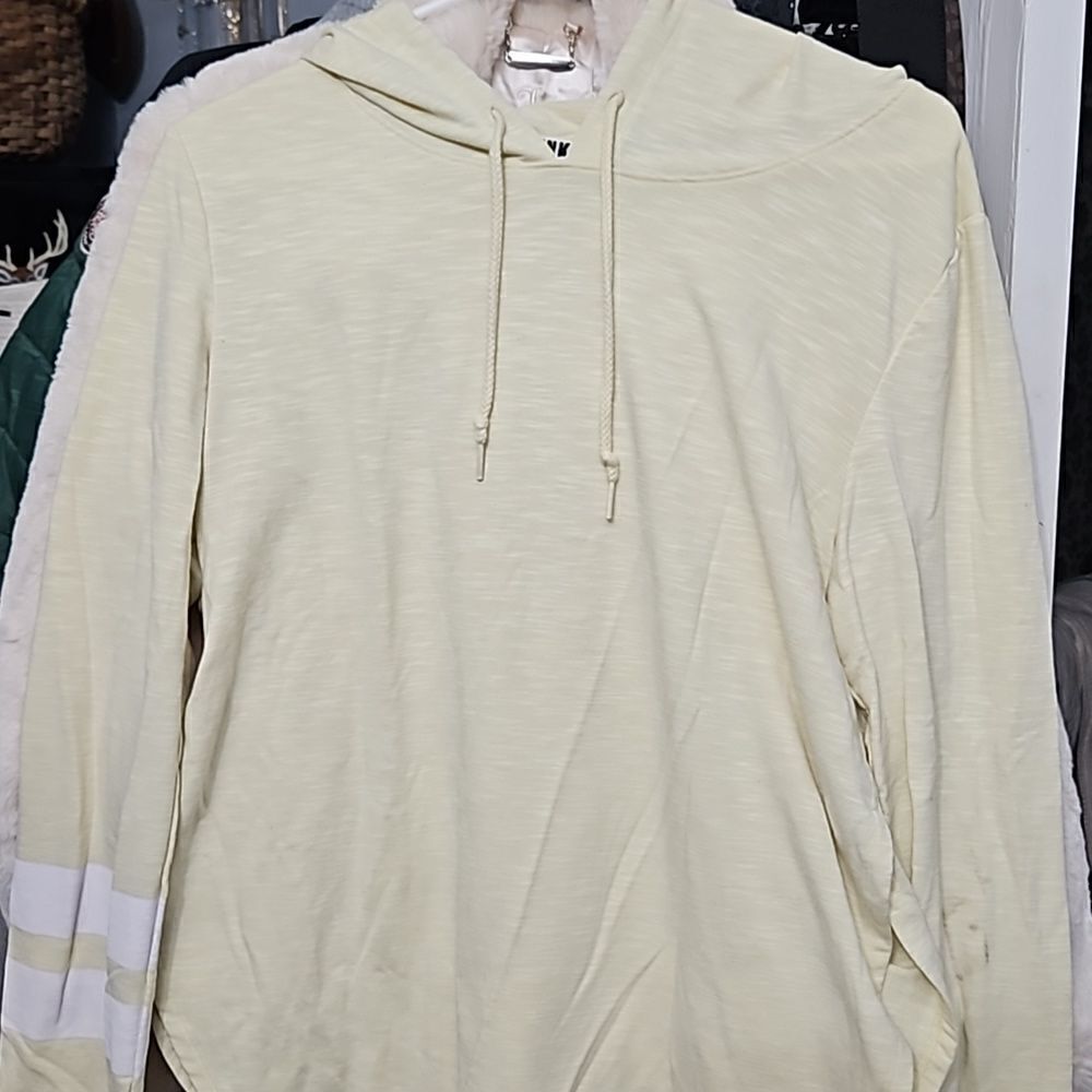 PINK vintage lightweight baseball cut yellow hoodie gently preloved medium